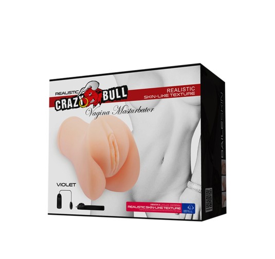 CRAZY BULL- VIOLET REALISTIC VAGINA, Vibration